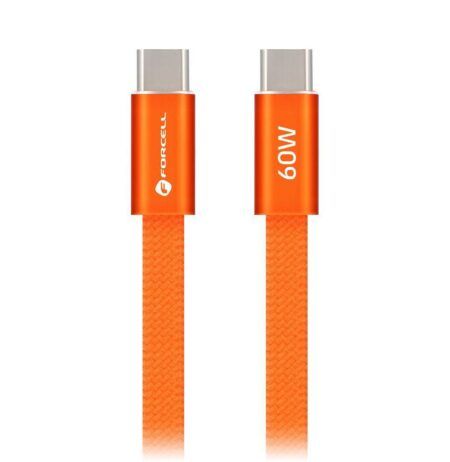 Juhe Forcell F-Energy QC4.0 PD 3A 60W Silicone Type-C to Type-C 1.2m (oranž)