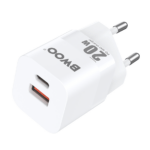 Adapter BWOO CDA156 20W 1xType-C / 1xUSB-A (valge)