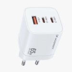 Adapter Wozinsky CGWCW 65W GaN USB-A / 2 x USB-C (valge)