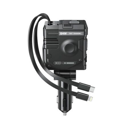 Autolaadija XO CC66 104W 1x USB 1x USB-C, + USB-C+ Lightning (must)