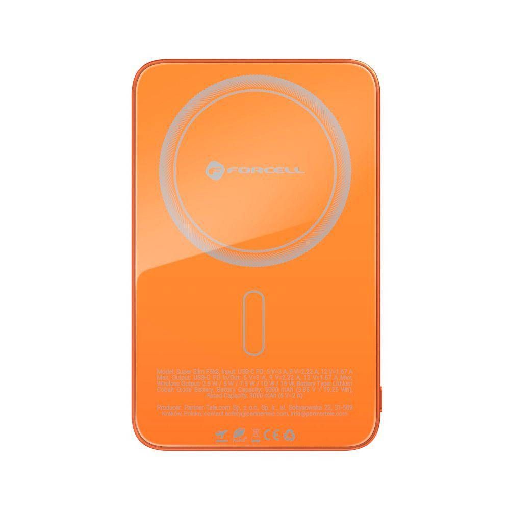 Akupank Forcell F-Energy SuperSlim F5K8 QC4.0 PD3.0 15W 5000 mAh (oranž) Akupank Forcell F-Energy SuperSlim F5K8 QC4.0 PD3.0 15W 5000 mAh (oranž)