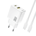 Laadija Dudao A27Max 35W GaN USB-C + USB-C juhe (valge)