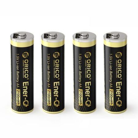 Orico liitiumaku 1,5V 2100mWh AA USB-C laetav aku laadimiskaabliga 4tk (must)
