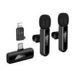Juhtmevaba mikrofonikomplekt Hoco L20A USB-C / Lightning (must)