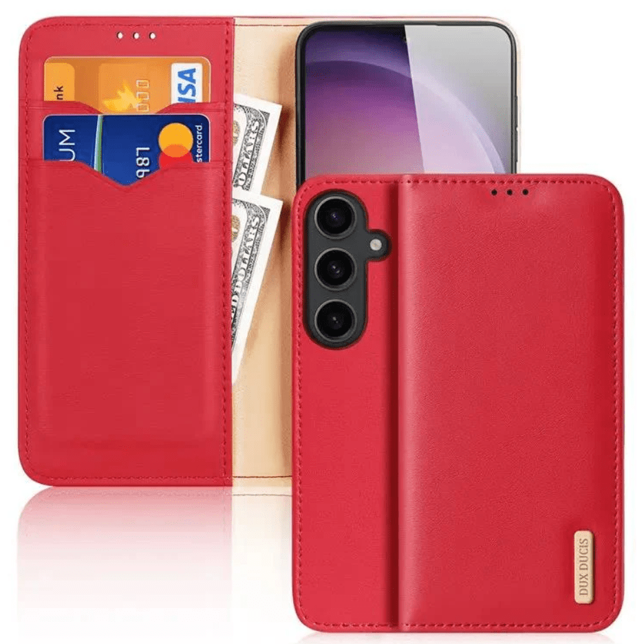 Ümbris kaanega Dux Ducis Hivo Genuine Leather Samsung S24 Plus (punane) Ümbris kaanega Dux Ducis Hivo Genuine Leather Samsung S24 Plus (punane)