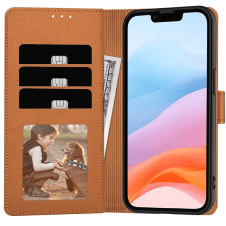 Ümbris kaanega Fancy Wallet Samsung A55 (pruun)