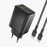 Adapter Dudao A29C 2xType-C / USB-A 65W + Type-C cable, 1m (must)