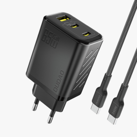Adapter Dudao A29C 2xType-C / USB-A 65W + Type-C cable, 1m (must)