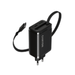 Laadija USB-C juhtmega Canyon, Type-C+USB-A PD65W (must)