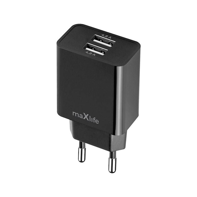 Laadija Maxlife MXTC-12 USB-A 4,8A (must) Laadija Maxlife MXTC-12 USB-A 4,8A (must)
