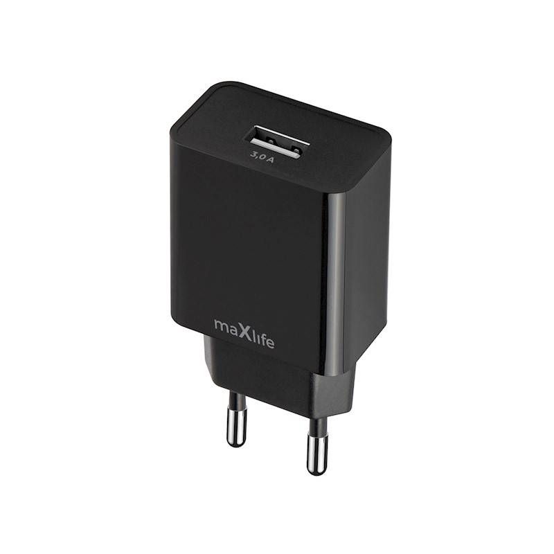 Laadija Maxlife MXTC-11 USB-A 3A (must) Laadija Maxlife MXTC-11 USB-A 3A (must)