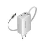 Laadija USB-C juhtmega Canyon, Type-C+USB-A PD65W (valge)