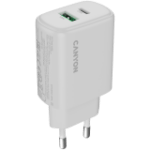 Adapter Canyon 25W Type-C + USB-A (valge)