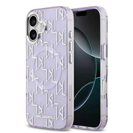Karl Lagerfeld IML metal monogram MagSafe Case for iPhone 17 (lilla)