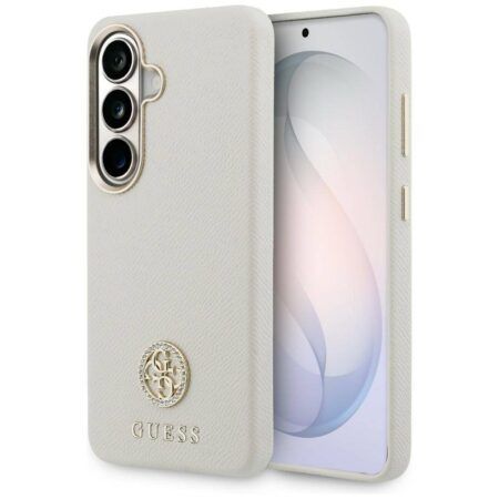 Ümbris Guess Rhinestone Round Logo MagSafe Samsung Galaxy S26 - Beige