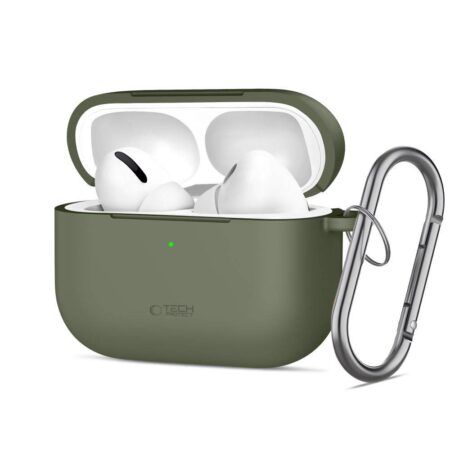 Kaitseümbris Tech-Protect Silicone Hook Apple AirPods Pro (oliiv)