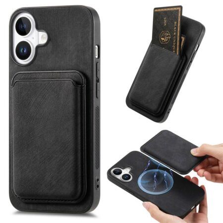 Ümbris Synthetic Leather iPhone 17 with Detachable MagSafe Compatible Card Holder (must)