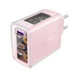 Laadija Acefast A45 65W GaN 1xUSB, 2xUSB C (heleroosa)