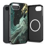 Ümbris Tech-Protect Lamano MagSafe iPhone 16e/ iPhone 17e (must / roheline)