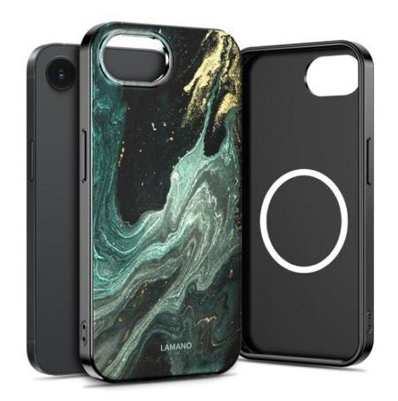 Ümbris Tech-Protect Lamano MagSafe iPhone 16e/ iPhone 17e (must / roheline)