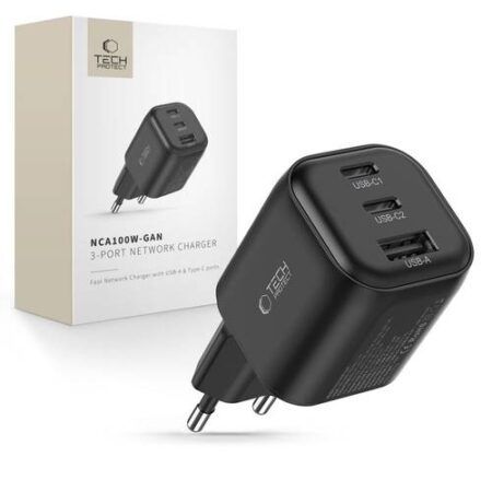 Laadija Tech-Protect NCA100W-GaN PD 3.2 100W / QC3.0 (must)
