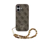 Guess MagSafe Ümbris 4G Triangle Logo Strap iPhone 17 (pruun)