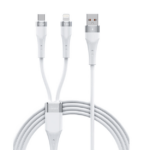 USB juhe Mletubl MTB-DCODTA08 2-in-1USB-A to Type-C + Lightning (1m / valge)