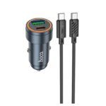 Autolaadija Hoco Z57A 30W USB-C / USB-A + USB-C to USB-C (must)