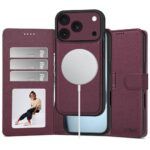 Ümbris kaanega Tech-Protect Wallet MagSafe iPhone 17 Pro / 18 Pro (viinamari)