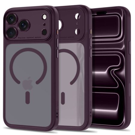 Ümbris Tech-Protect MagPeak MagSafe CC iPhone 18 Pro / 17 Pro - Dark Cherry Matte
