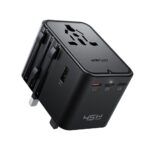 Adapter Acefast Z8 GaN 45W 3x USB-C + 2x USB-A gniazdkiem AC 2500W (must)