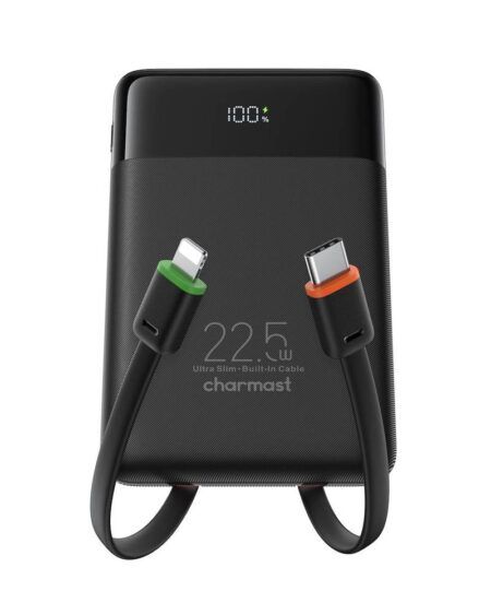 Akupank Charmast W1202 22,5W 10000mAh +  juhe USB C / Lightning  (must)