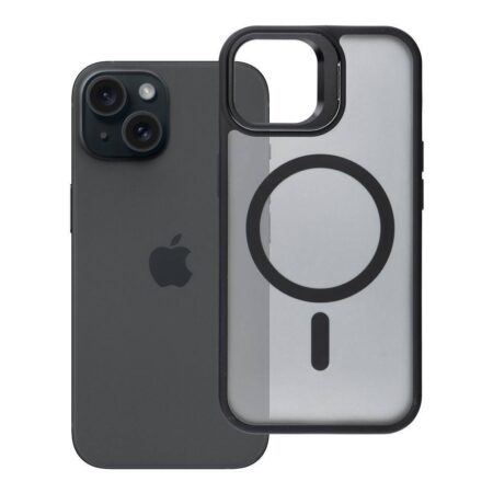Ümbris Forcell F-Protect Stand MagSafe iPhone 15 (läbipaistev/ must)