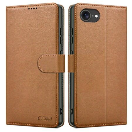 Ümbris kaanega Tech-Protect Wallet iPhone 16e / 17e (pruun)