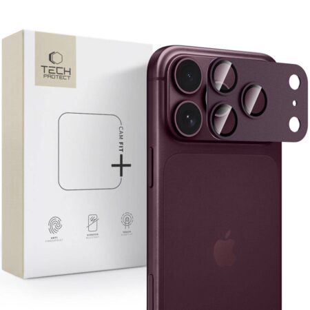 Kaitseklaas tagakaamerale Tech-Protect Camfull Fit+ iPhone 18 Pro Max (burgundia)
