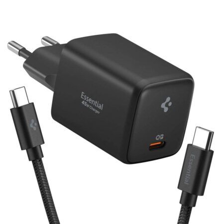 Laadija Spigen EE451EU Essential USB-C 45W + USB-C/USB-C (must)